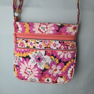 Vera Bradley Pixie Blooms Floral Petite Double Zip Hipster Cross Body Purse